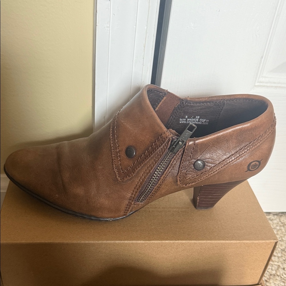 Born Brown Leather Ankle Boots
